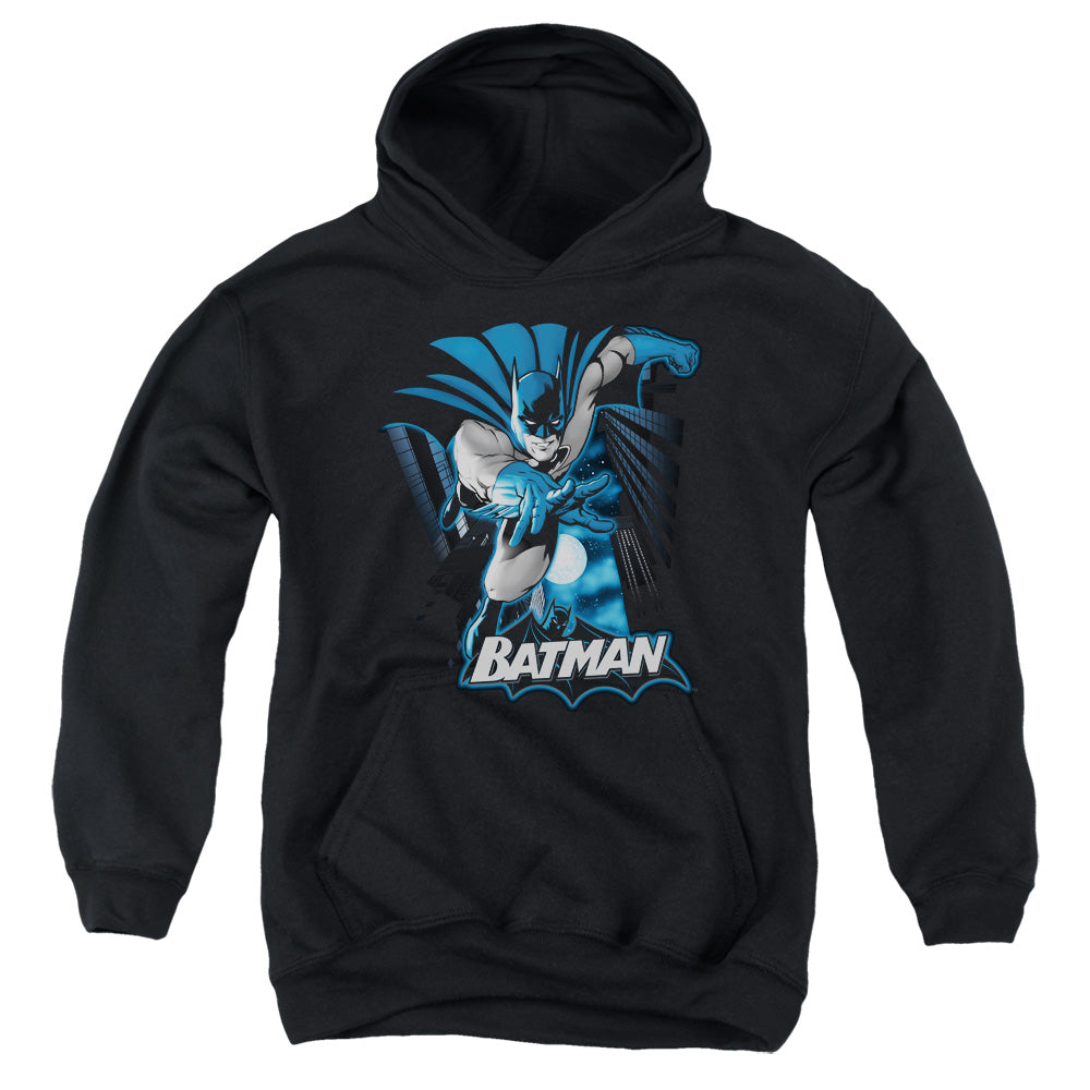 Justice League Batman Blue & Gray Kids Youth Hoodie Black Officially Licensed