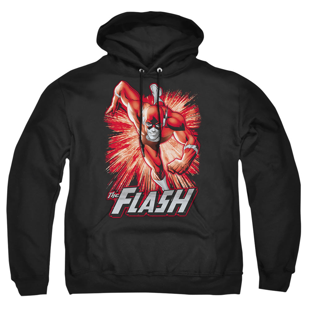Justice League Of America Flash Red &Amp; Gray Mens Hoodie Black Officially Licensed