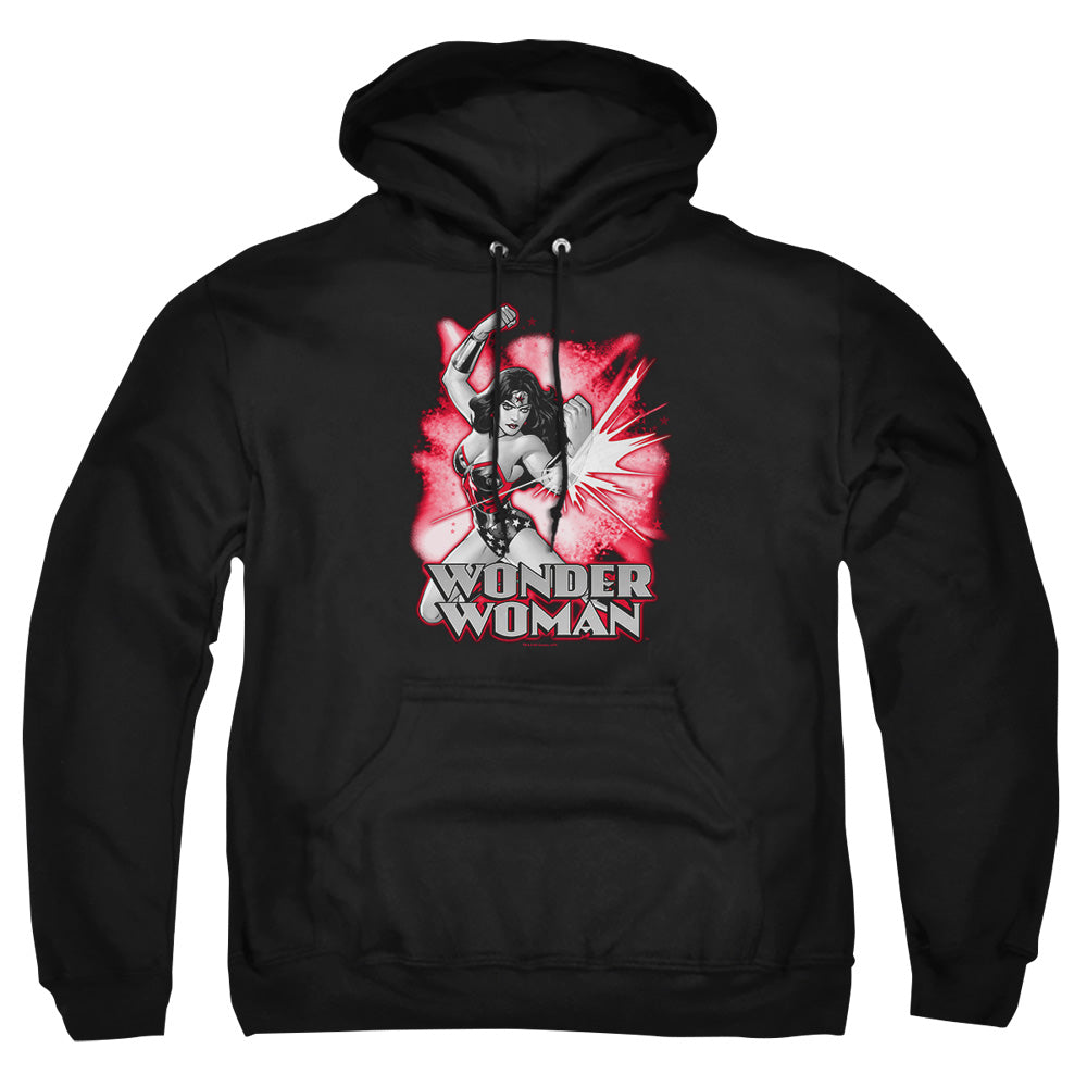 Justice League Of America Wonder Woman Red And Gray Mens Hoodie Black Officially Licensed