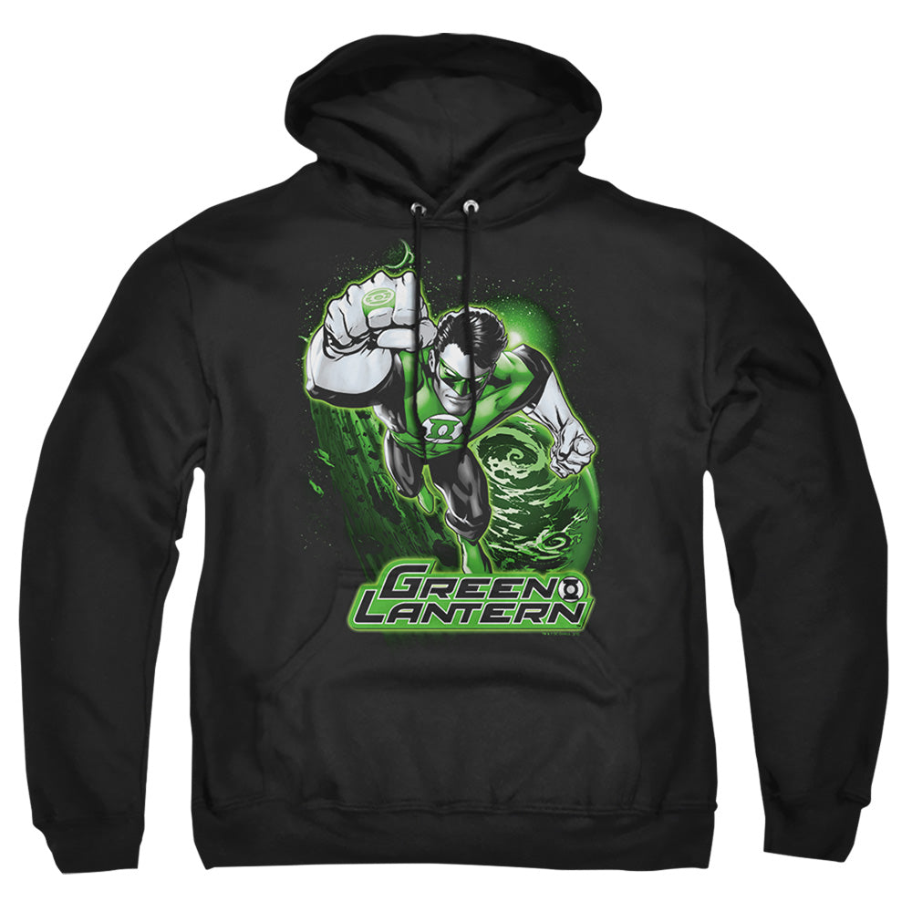 Justice League Of America Green Lantern Green &Amp; Gray Mens Hoodie Black Officially Licensed