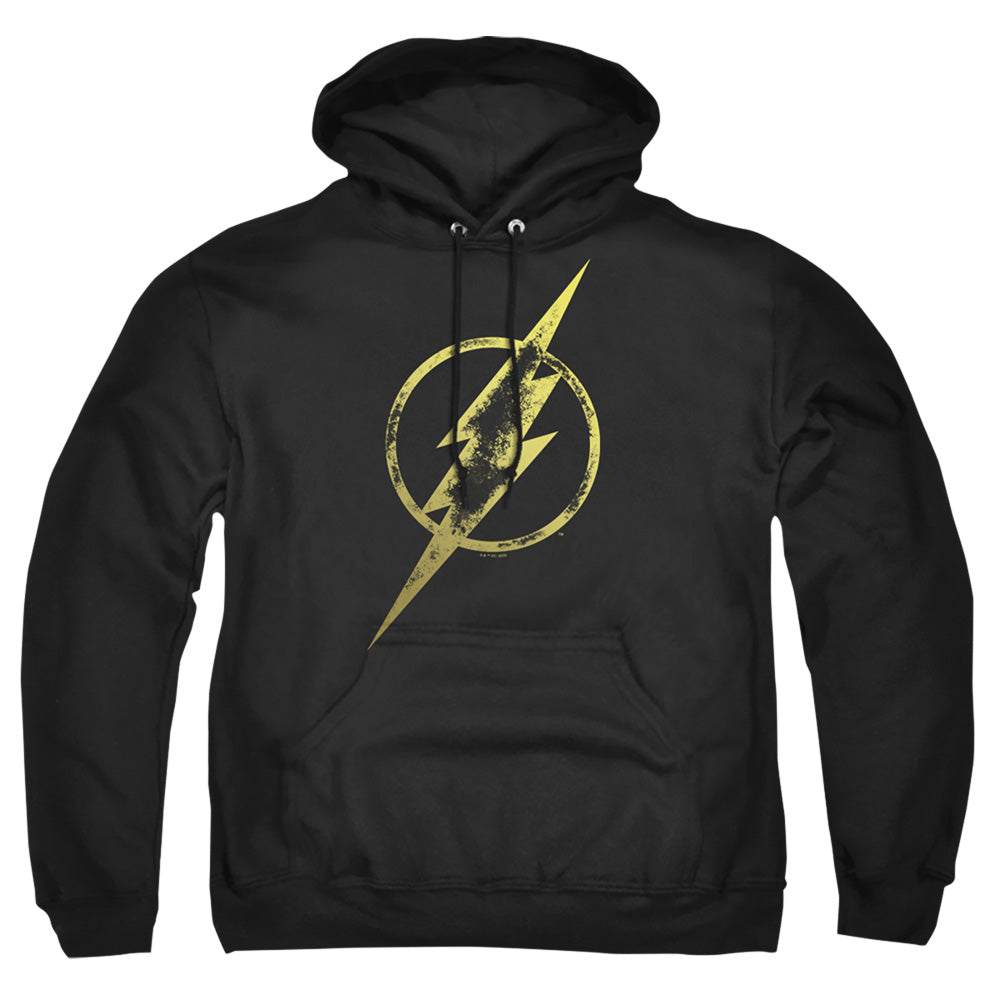 Justice League Flash Eroded Bolt Mens Hoodie Black Officially Licensed