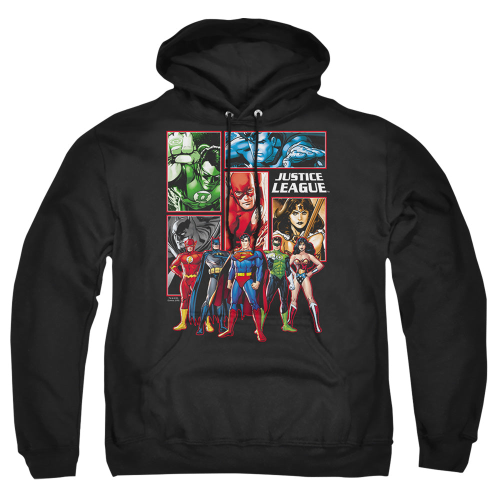 Justice League Of America Justice League Panels Mens Hoodie Black Officially Licensed