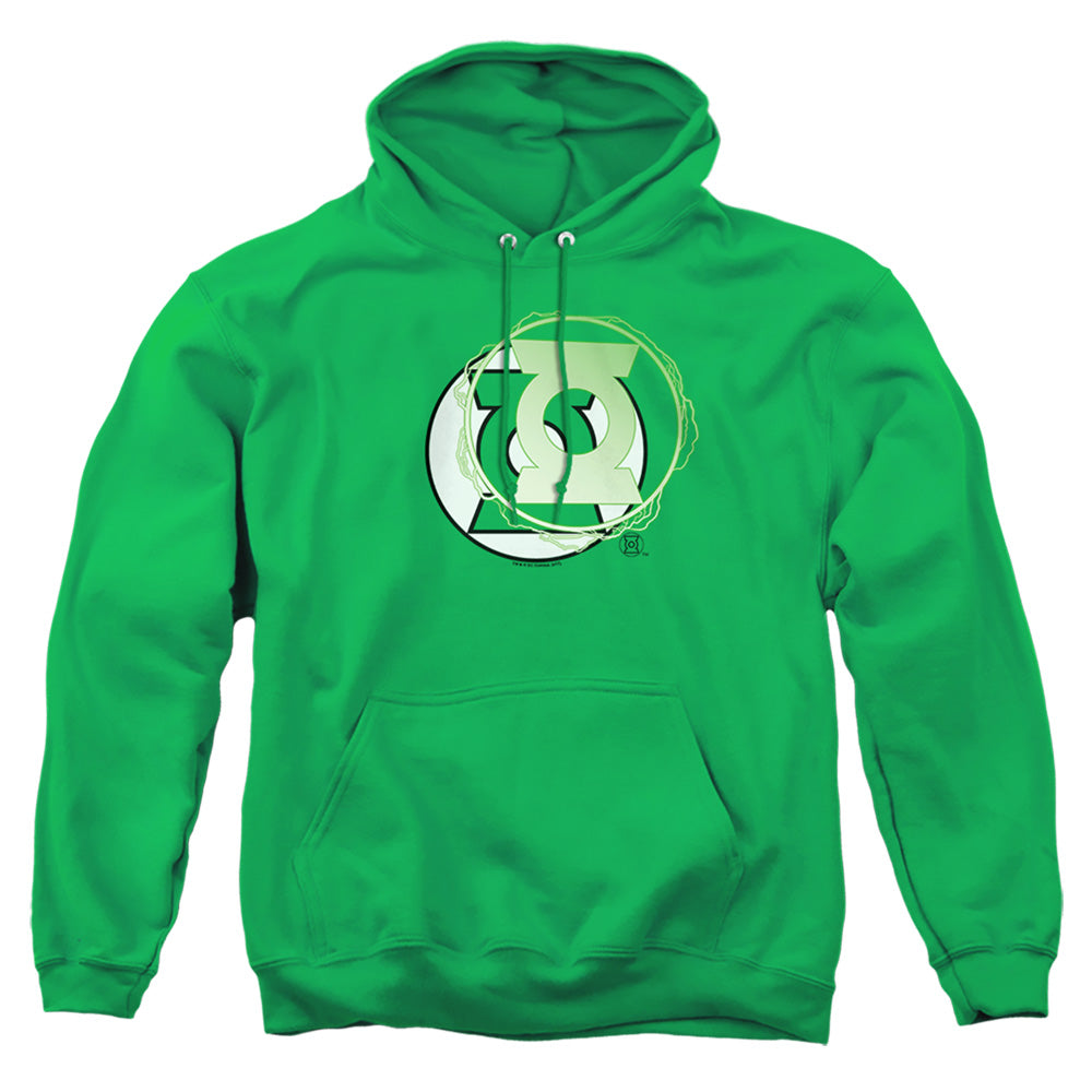 Justice League Of America Gl Energy Logo Mens Hoodie Kelly Green Officially Licensed