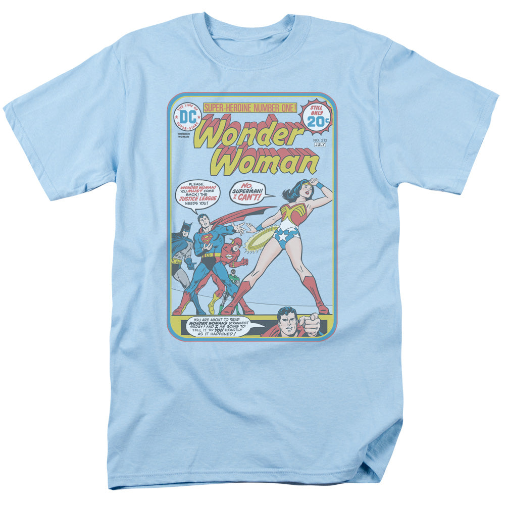 Justice League Of America Ww #212 Cover Mens T Shirt Light Blue Officially Licensed