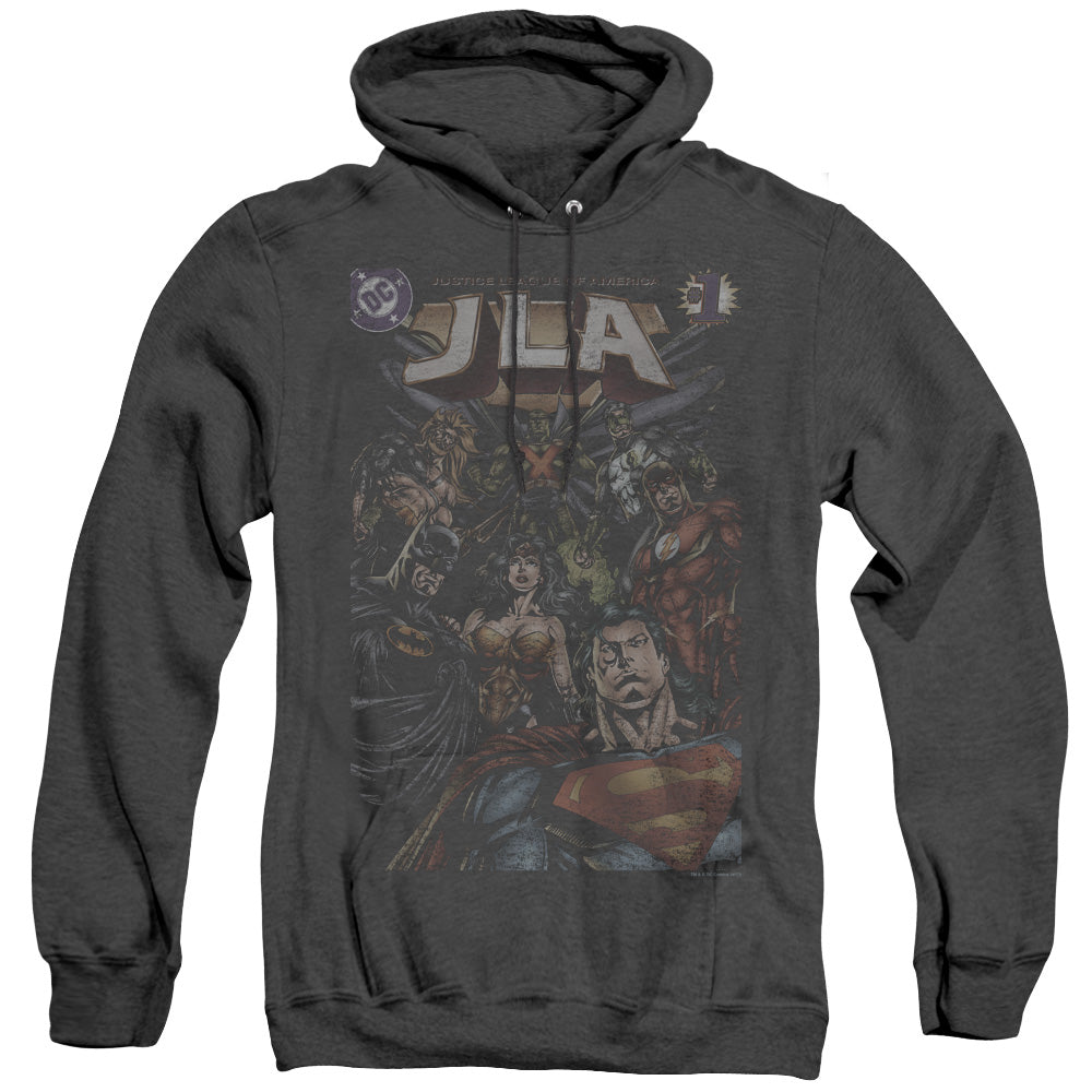 Justice League Of America #1 Cover Mens Heather Hoodie Black Officially Licensed