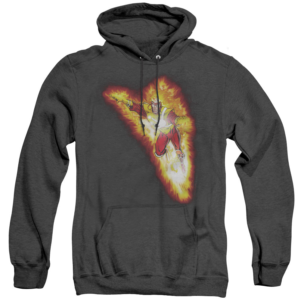 Justice League Of America Firestorm Blaze Heather Mens Hoodie Black Officially Licensed