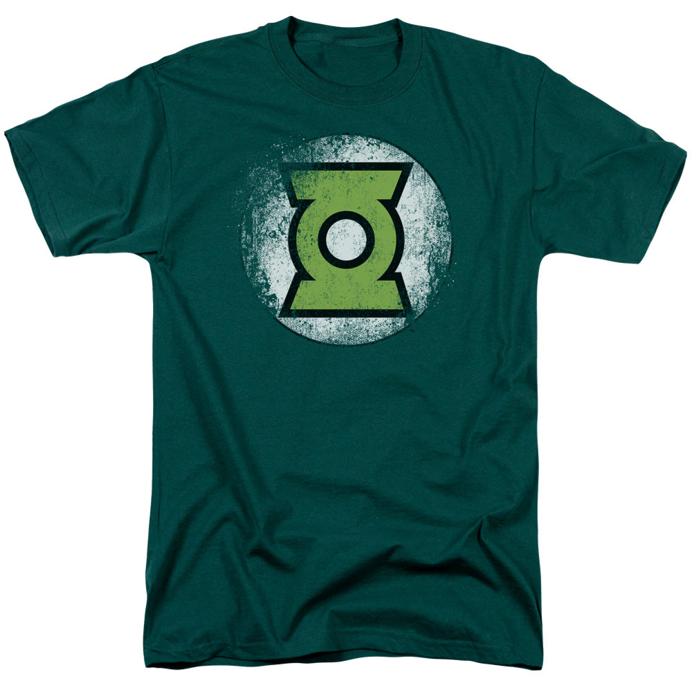 Justice League Of America Destroyed Gl Logo Mens T Shirt Hunter Green Officially Licensed