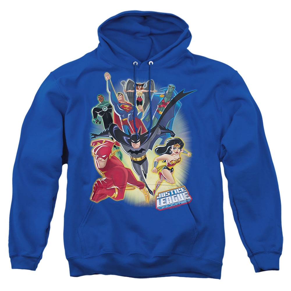 Justice League Of America Unlimited Mens Hoodie Royal Blue Officially Licensed