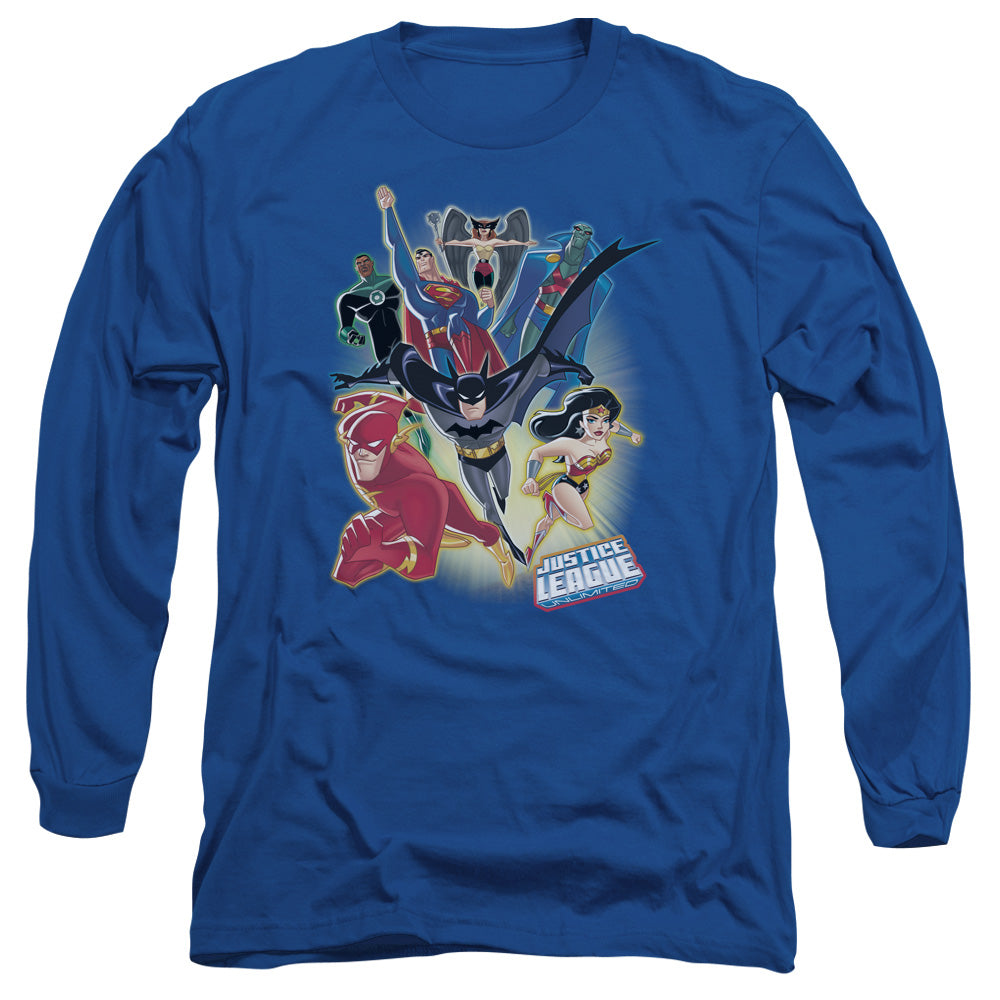 Jla Unlimited Mens Long Sleeve Shirt Royal Officially Licensed
