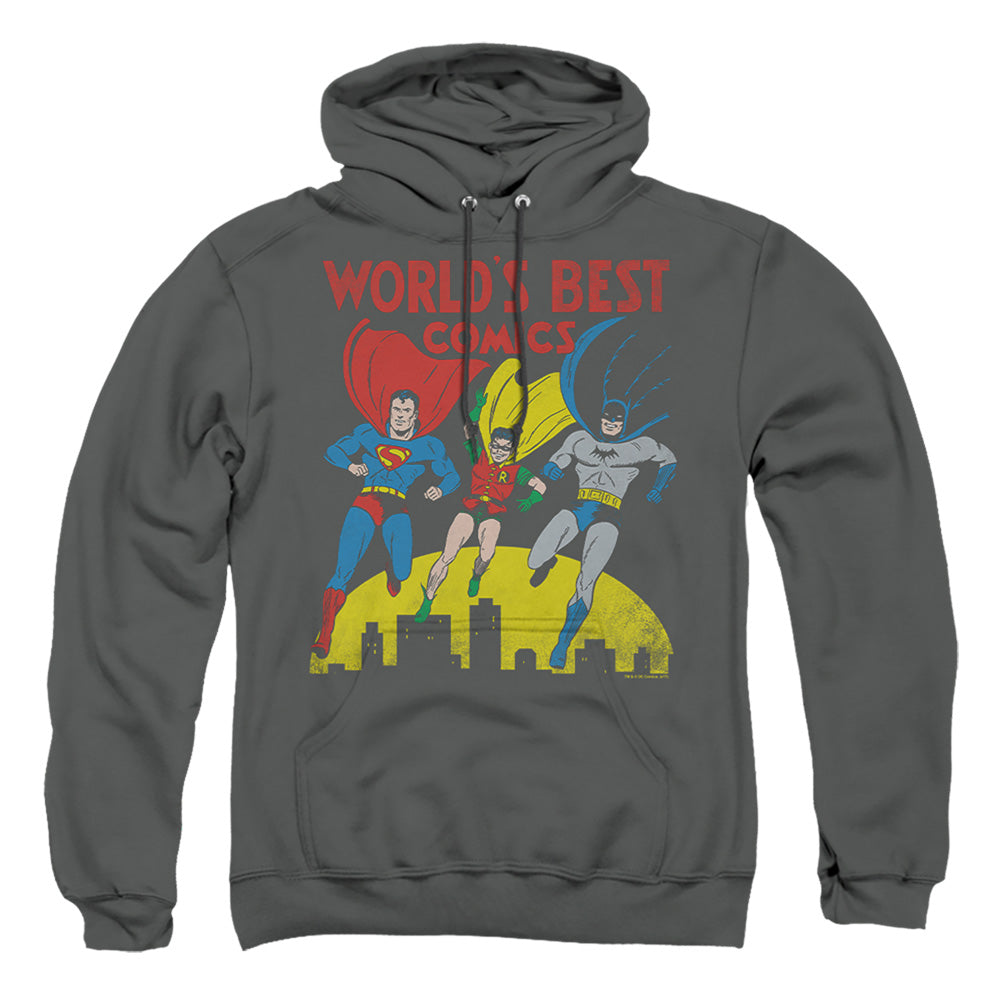 Justice League Of America World'S Best Mens Hoodie Charcoal Officially Licensed