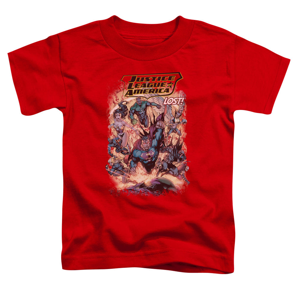 Justice League Lost Toddler Kids Youth T Shirt Red Officially Licensed