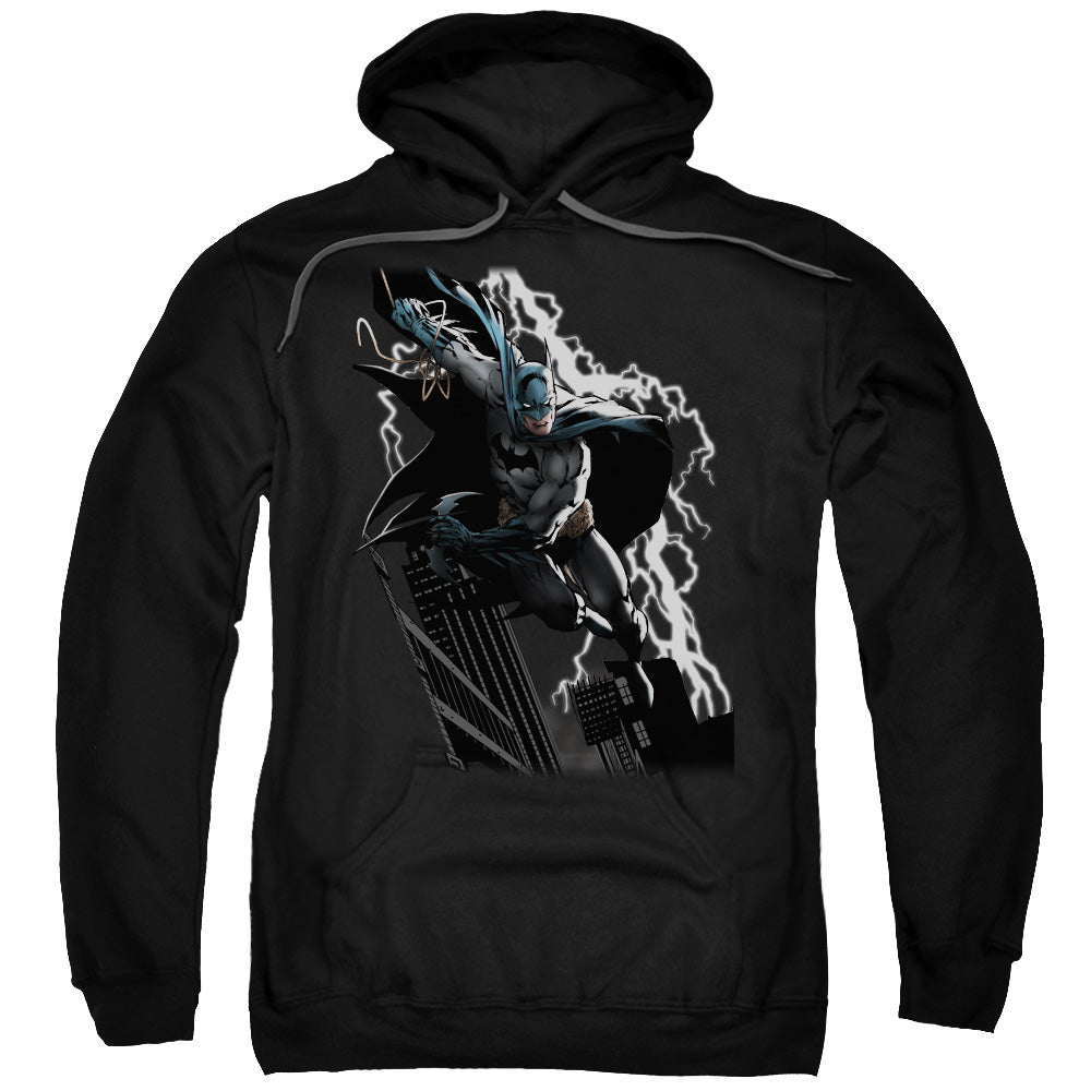 Justice League Lighting Crashes Mens Hoodie Black Officially Licensed