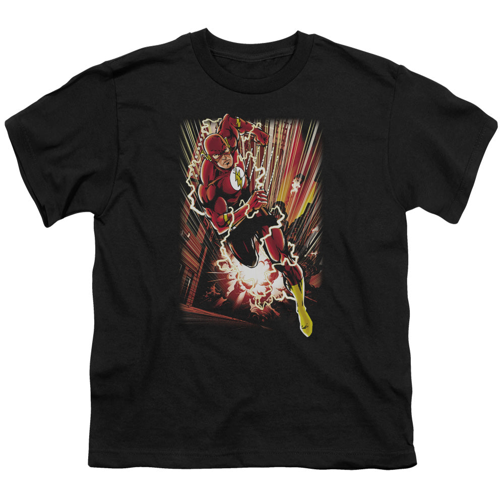 Justice League Street Speed Kids Youth T Shirt Black Officially Licensed