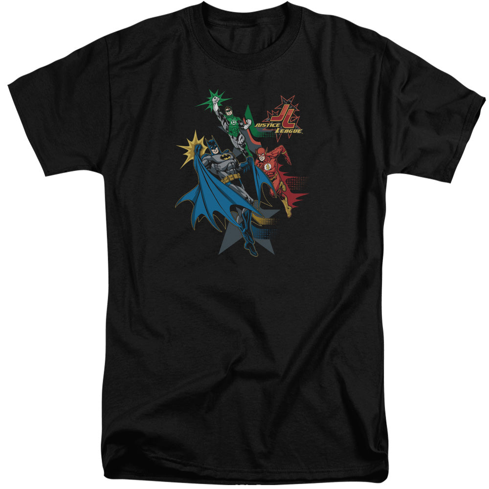 Justice League Action Stars Mens Tall T Shirt Black Officially Licensed