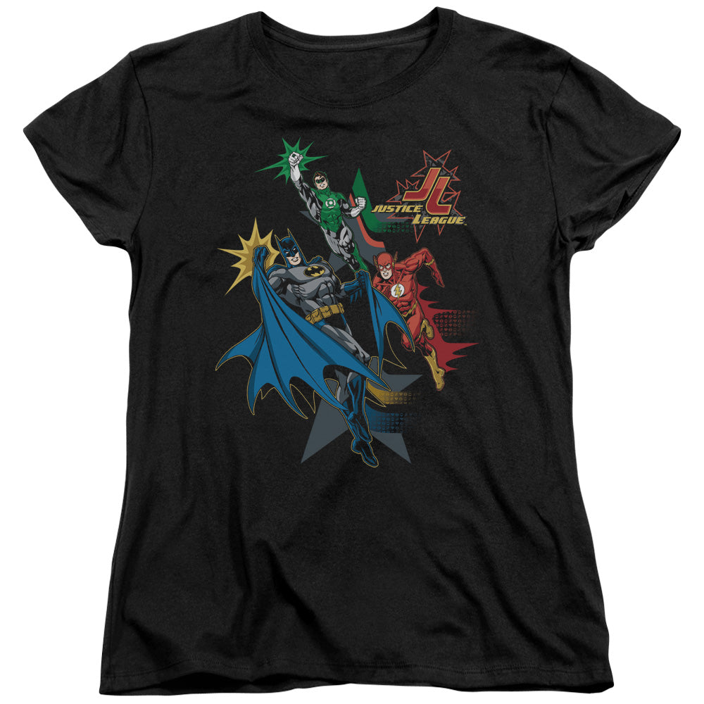 Justice League Action Stars Womens T Shirt Black Officially Licensed