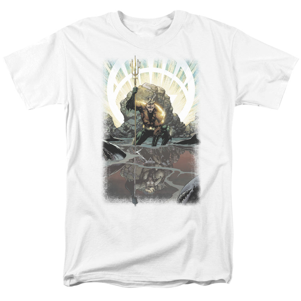 Justice League Of America Brightest Day Aquaman Mens T Shirt White Officially Licensed
