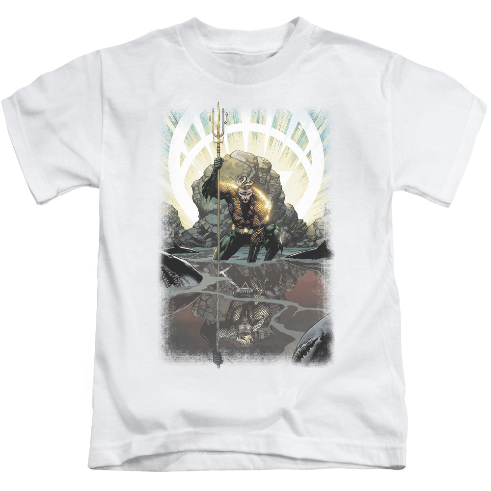 Justice League Brightest Day Aquaman Juvenile Kids Youth T Shirt White Officially Licensed