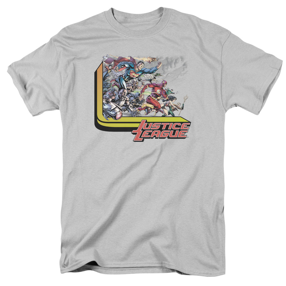 Justice League Of America Ready To Fight Mens T Shirt Silver Officially Licensed