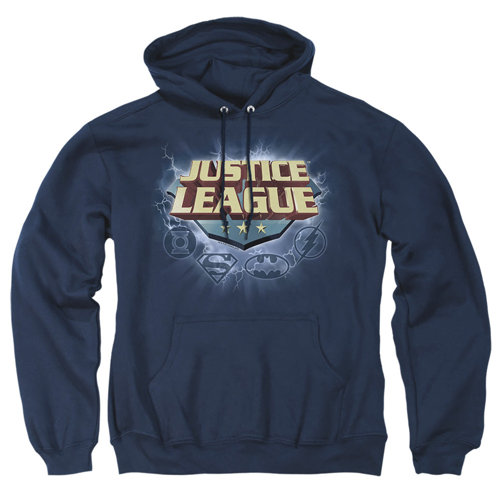 Justice League Of America Storm Logo Mens Hoodie Navy Officially Licensed