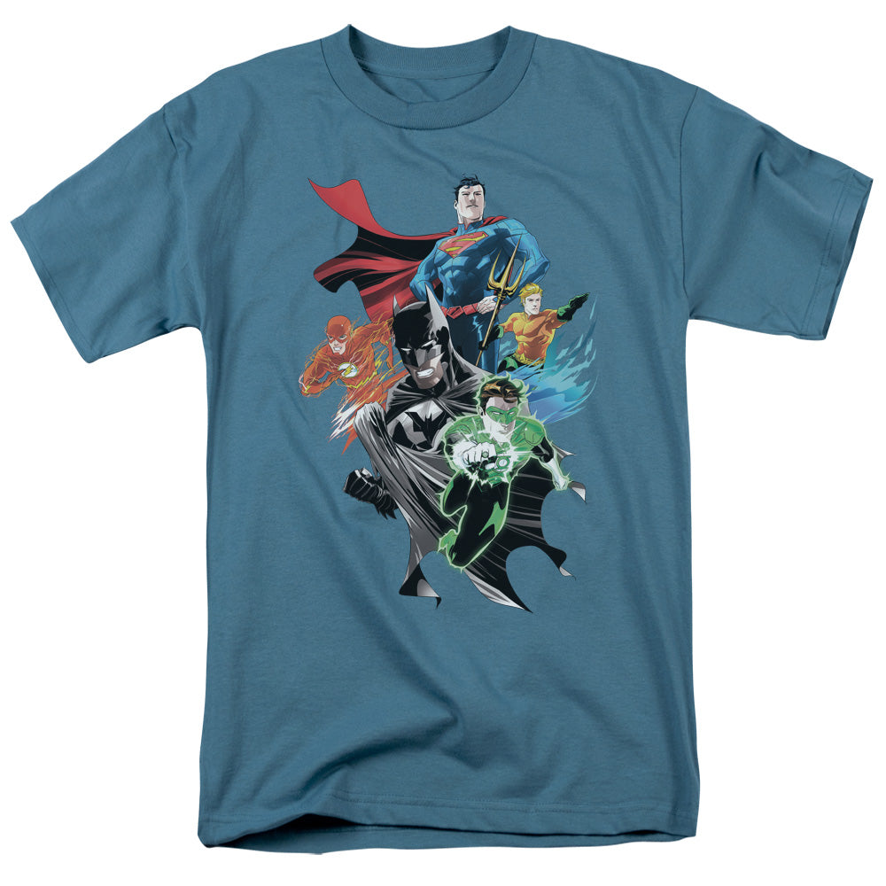 Justice League Of America Group Shot Mens T Shirt Slate Officially Licensed