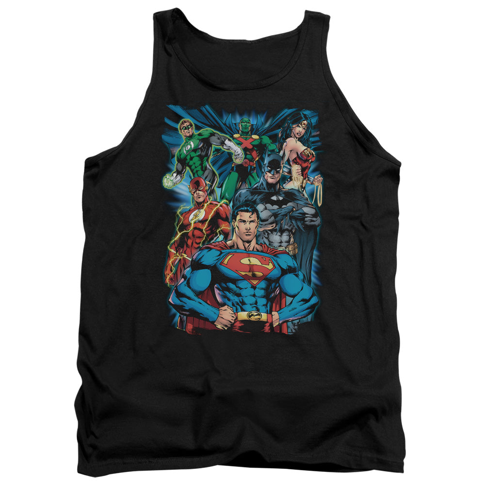 Justice League Justice is Served Mens Tank Top Shirt Black Officially Licensed