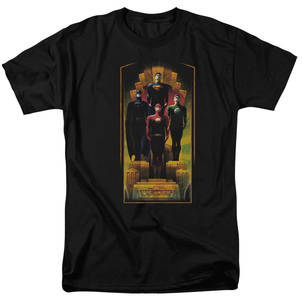 Justice League Of America Deco Mens T Shirt Black Officially Licensed