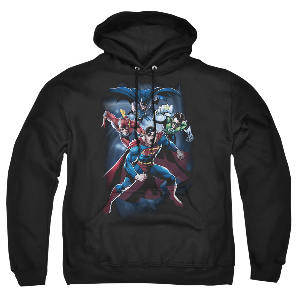 Justice League Of America Cosmic Crew Mens Hoodie Black Officially Licensed