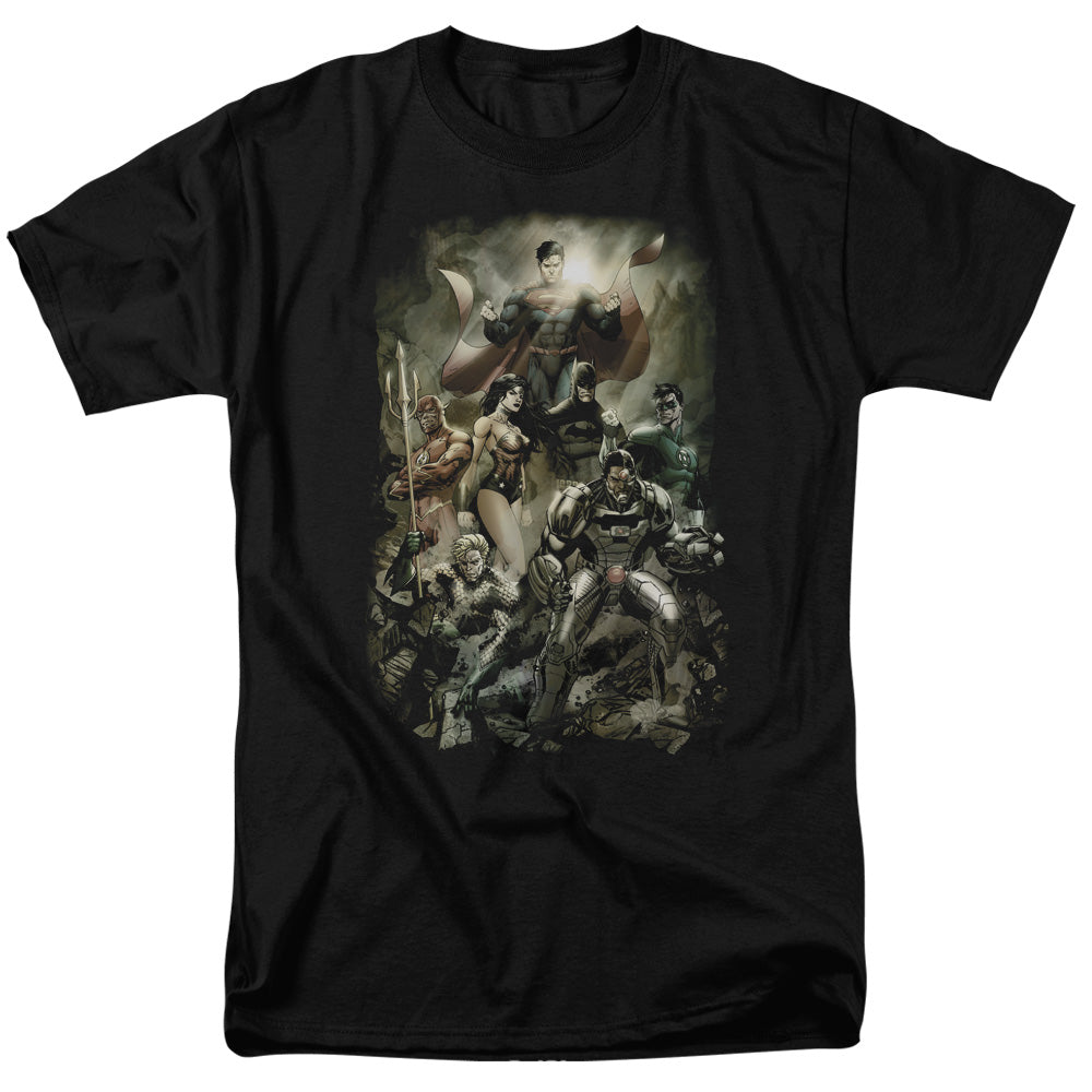 Justice League Of America Aftermath Mens T Shirt Black Officially Licensed