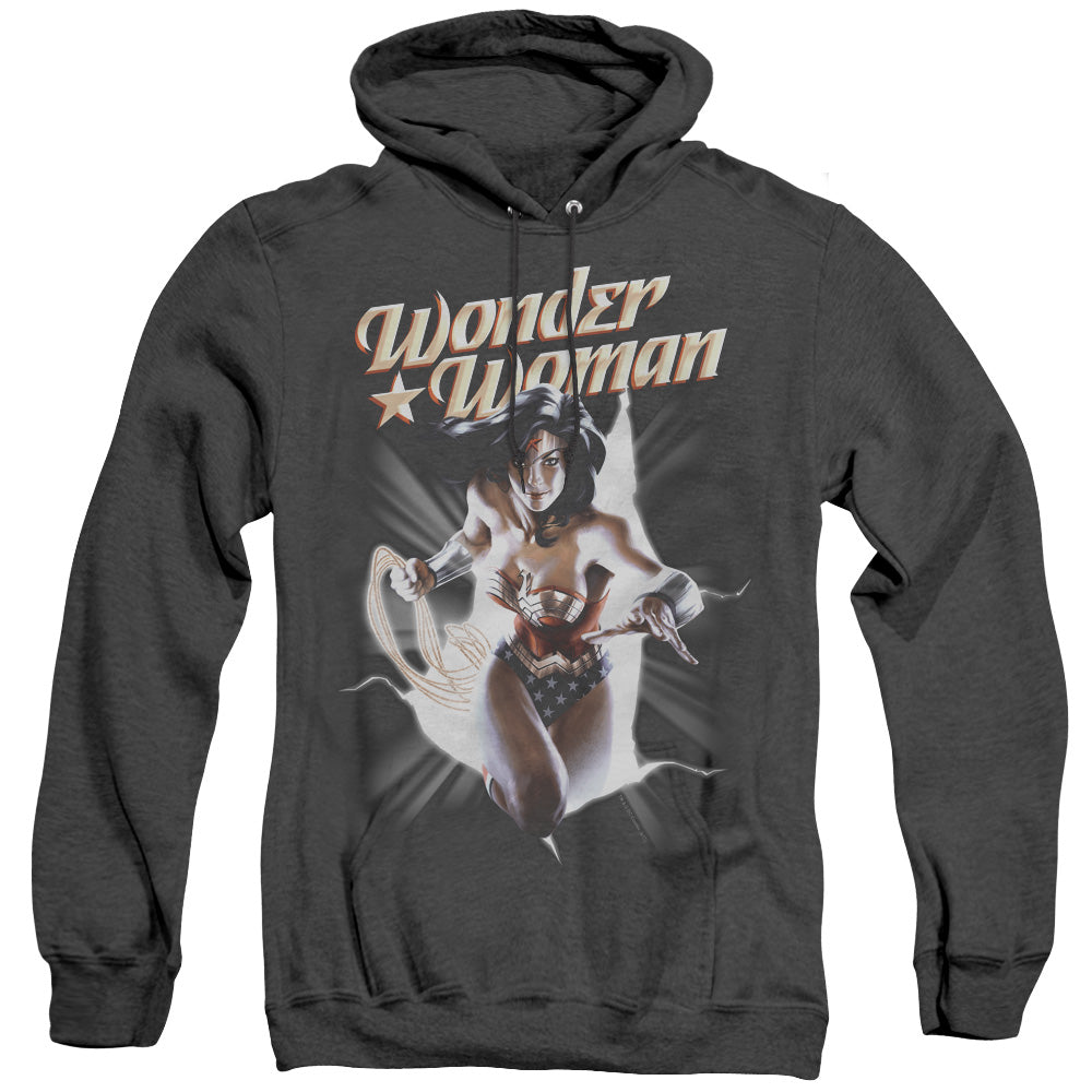 Justice League Of America Ww Break Out Mens Heather Hoodie Black Officially Licensed