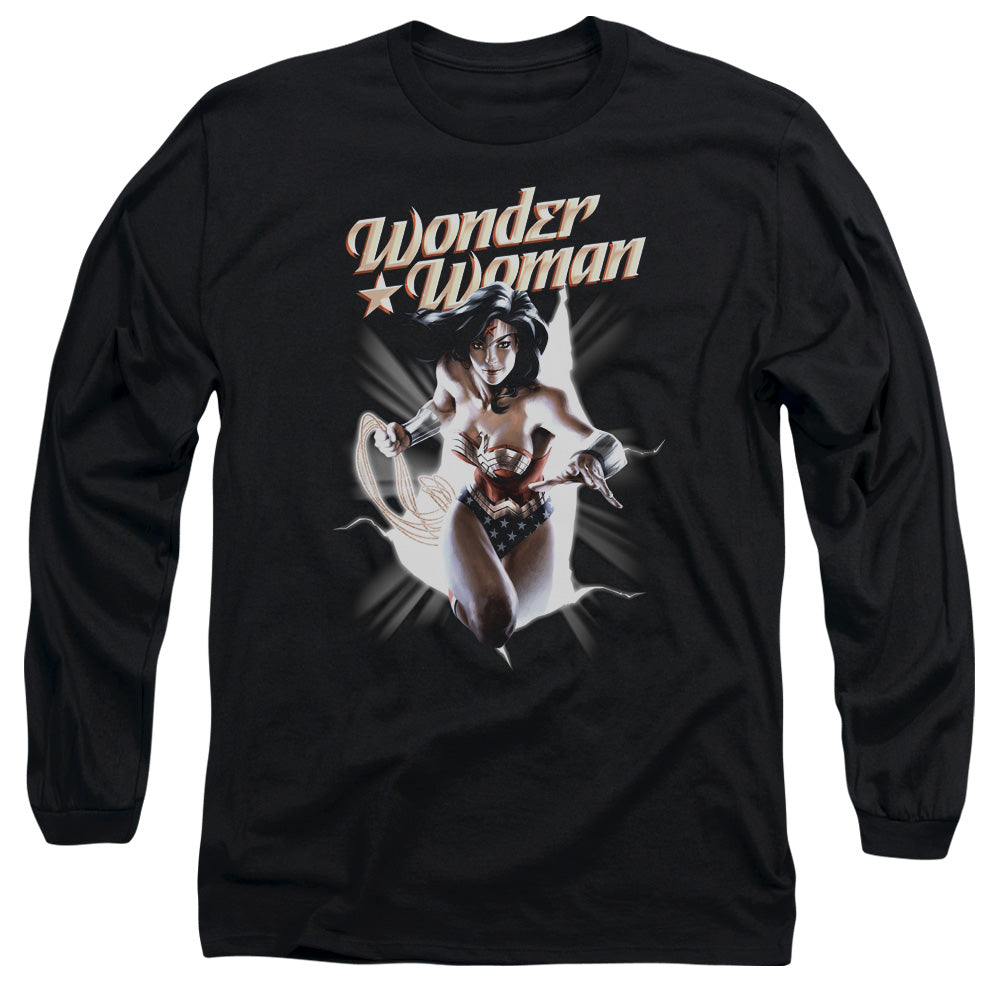 Justice League Ww Break Out Mens Long Sleeve Shirt Black Officially Licensed