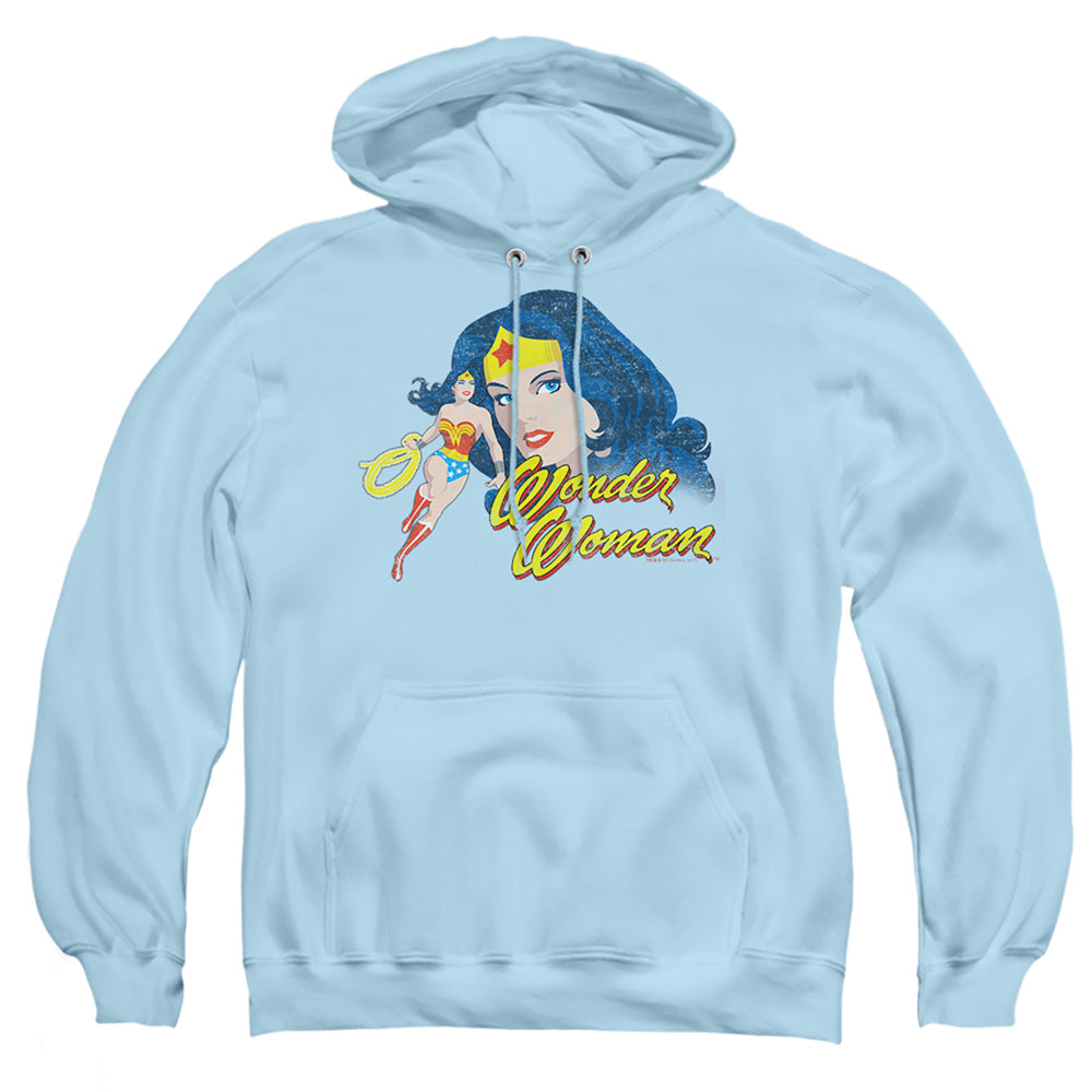 Justice League Of America Portrait Mens Hoodie Light Blue Officially Licensed