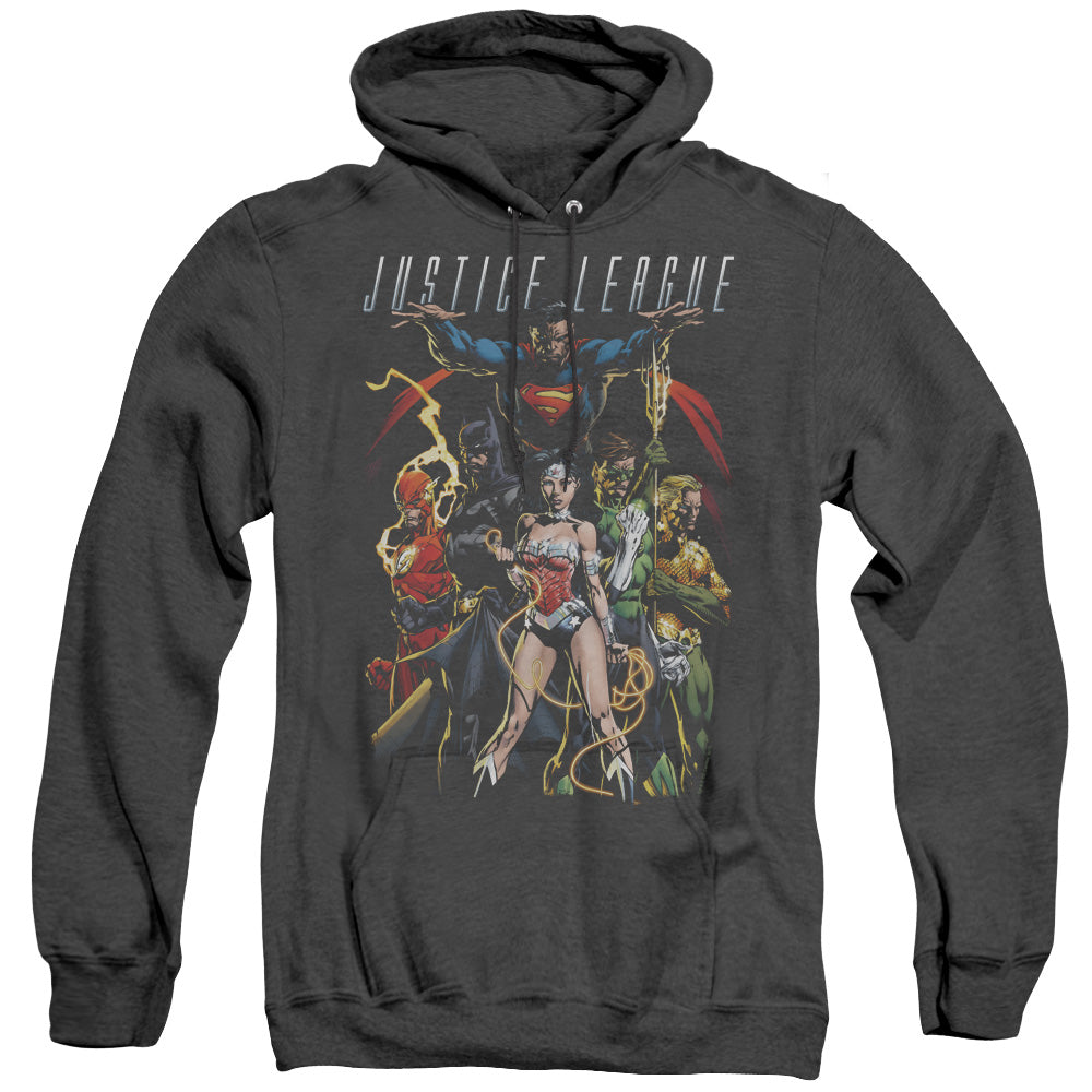Justice League Of America Dark Days Heather Mens Hoodie Black Officially Licensed