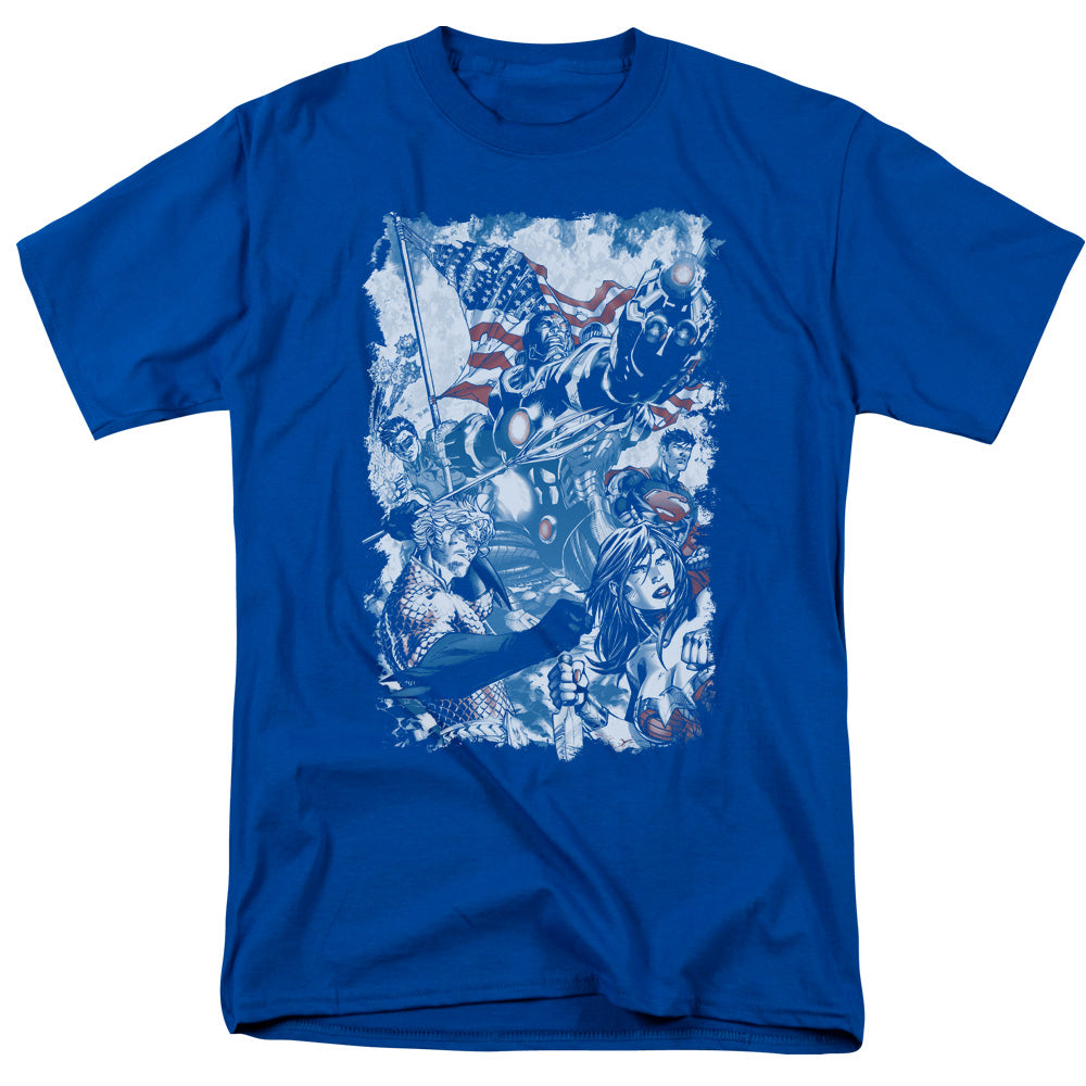 Justice League Of America American Justice Mens T Shirt Royal Officially Licensed
