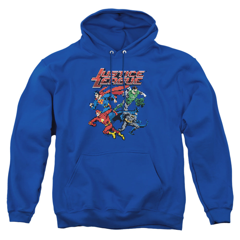 Justice League Of America Pixel League Mens Hoodie Royal Officially Licensed