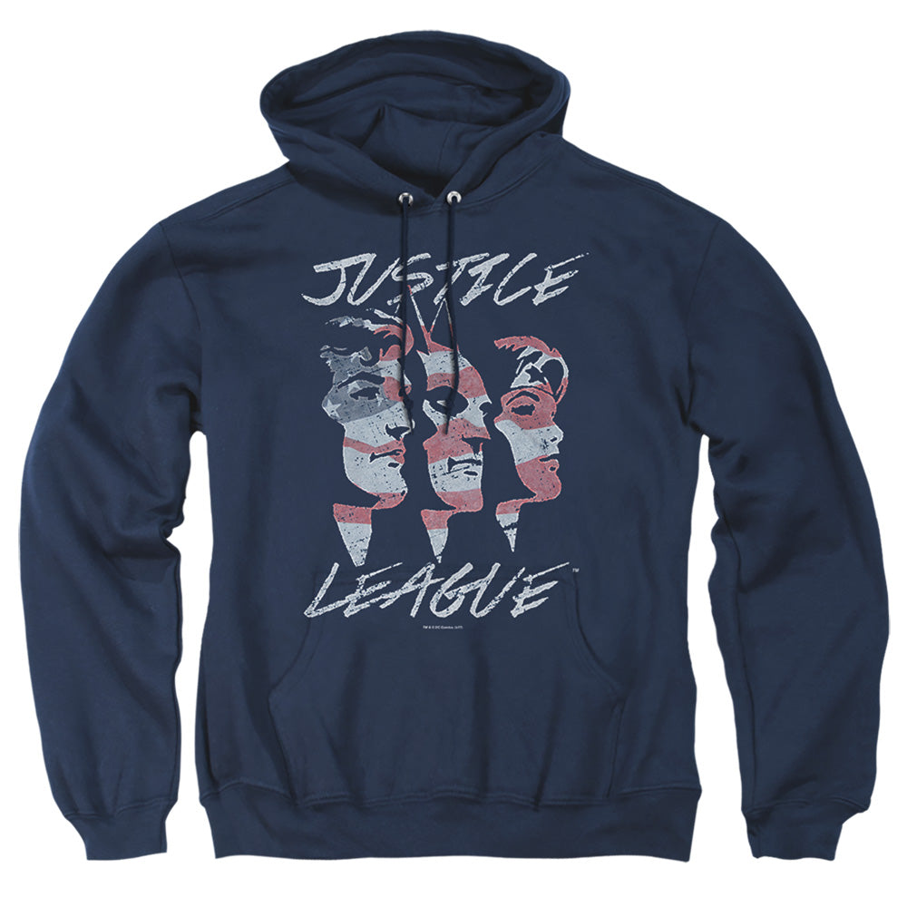 Justice League Of America Justice For America Mens Hoodie Navy Officially Licensed