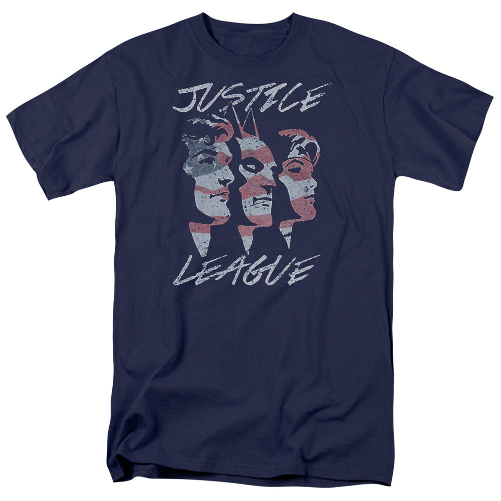 Justice League Of America Justice For America Mens T Shirt Navy Officially Licensed