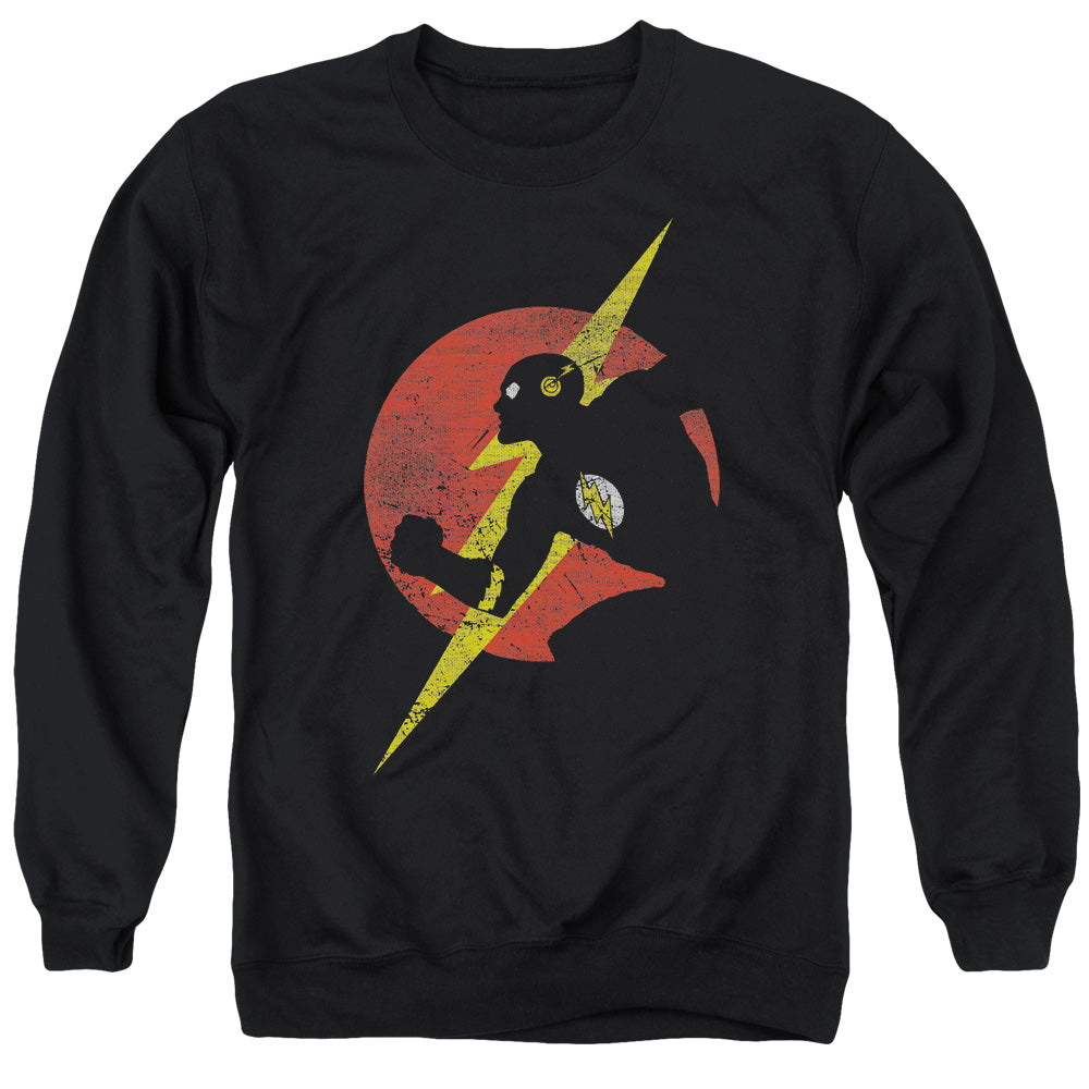 Justice League Flash Symbol Knockout Mens Crewneck Sweatshirt Black Officially Licensed