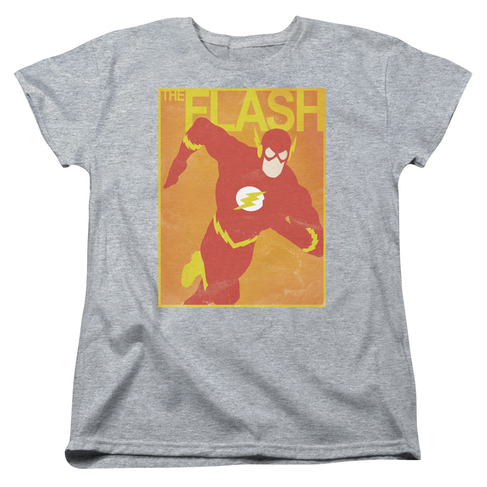 Justice League Simple Flash Poster Womens T Shirt Athletic Heather Officially Licensed