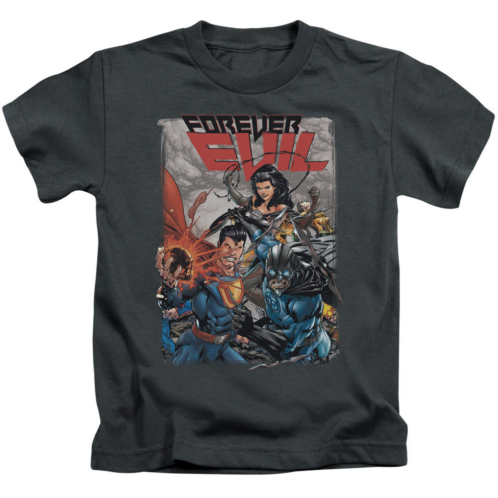 Justice League Crime Syndicate Juvenile Kids Youth T Shirt Charcoal Officially Licensed