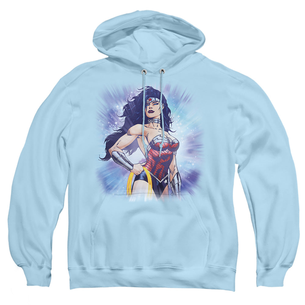 Justice League Of America Warrior Mens Hoodie Light Blue Officially Licensed