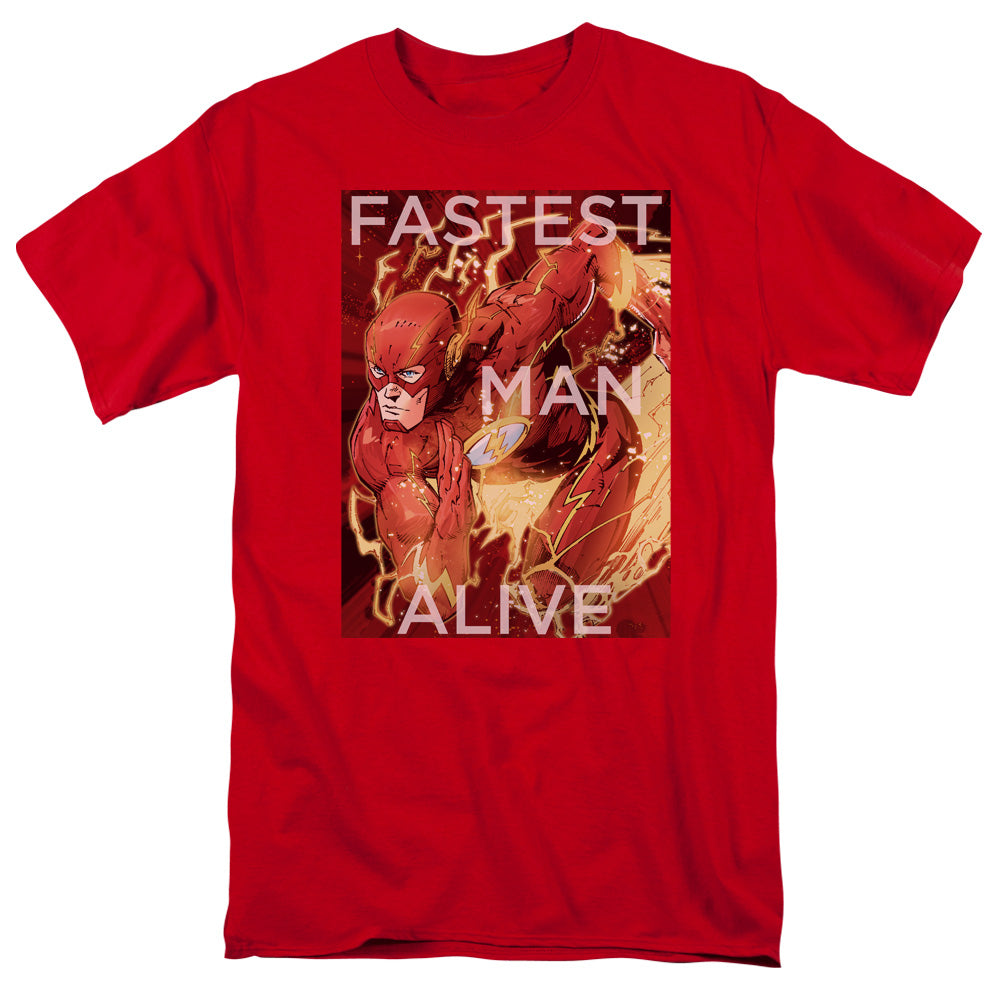 Justice League Of America Fastest Man Alive Mens T Shirt Red Officially Licensed