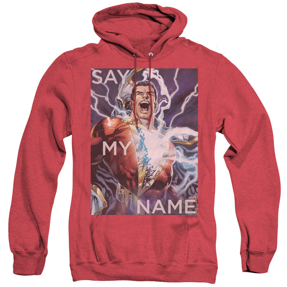 Justice League Of America Say My Name Mens Heather Hoodie Red Officially Licensed