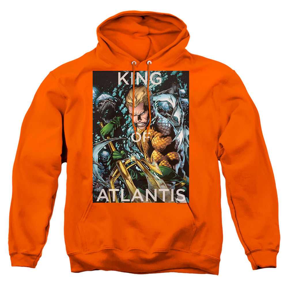 Justice League Of America King Of Atlantis Mens Hoodie Orange Officially Licensed