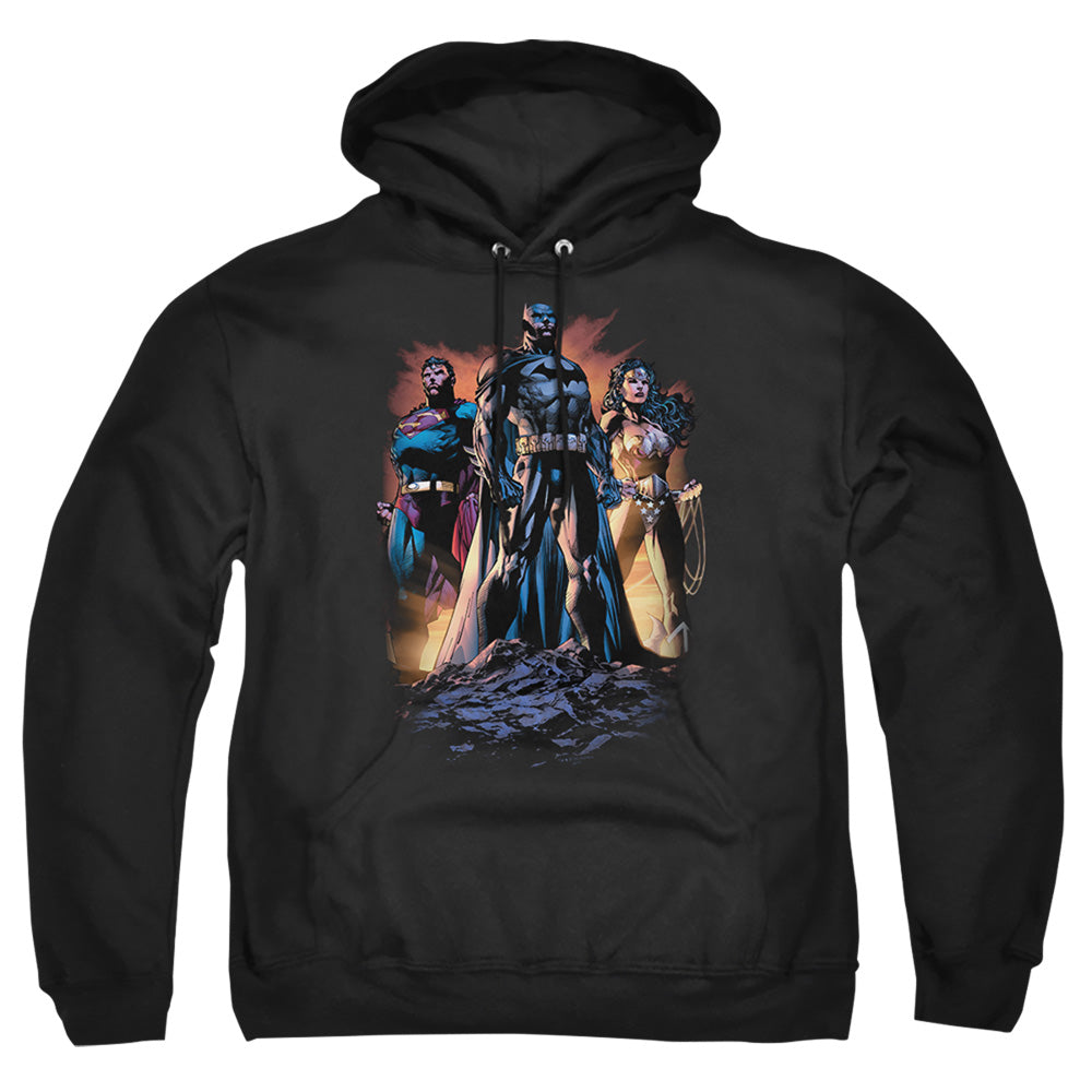 Justice League Of America Take A Stand Mens Hoodie Black Officially Licensed