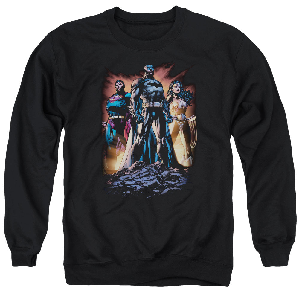 Justice League Of America Take A Stand Mens Crewneck Sweatshirt Black Officially Licensed
