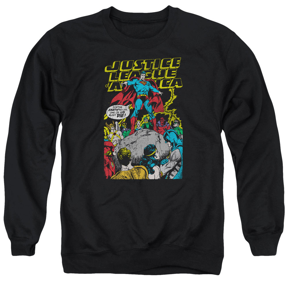 Justice League Ultimate Scarifice Mens Crewneck Sweatshirt Black Officially Licensed