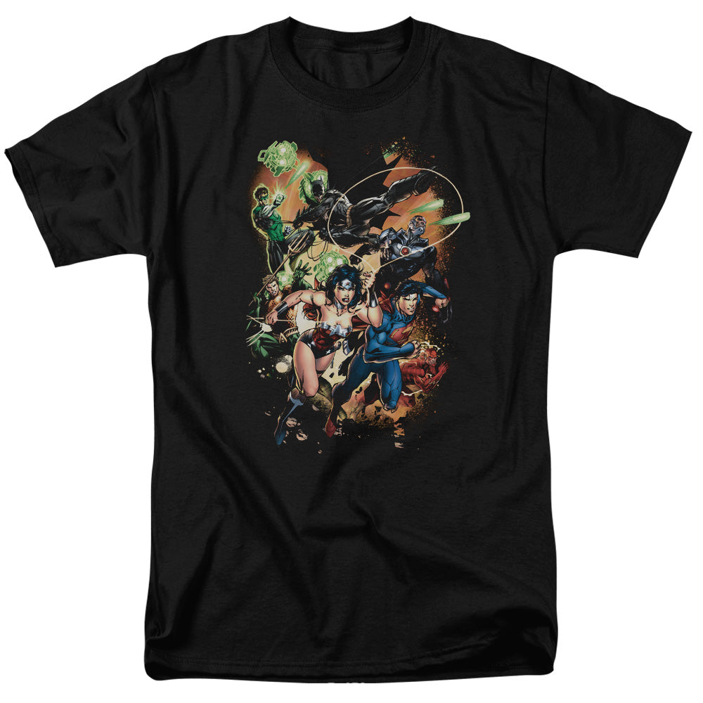 Justice League Of America Battle Ready Mens T Shirt Black Officially Licensed