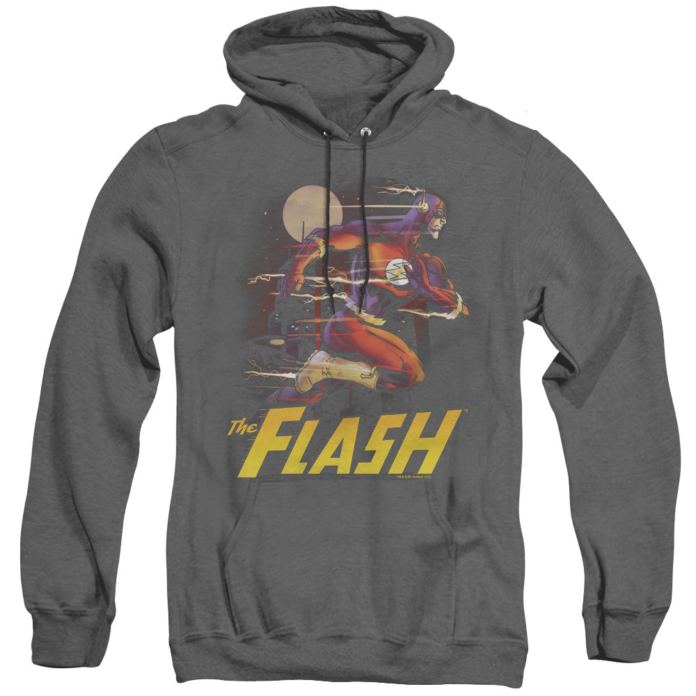 Justice League Of America City Run Heather Mens Hoodie Black Officially Licensed
