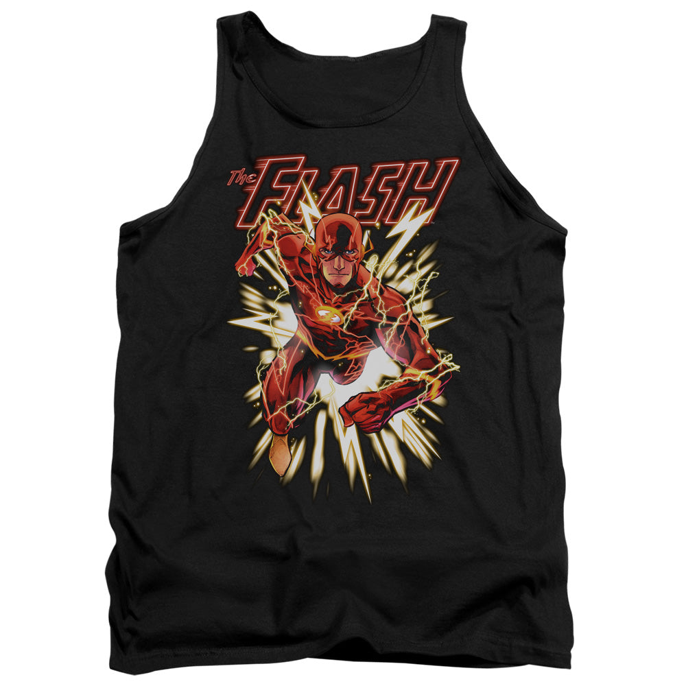 Justice League Flash Glow Mens Tank Top Shirt Black Officially Licensed