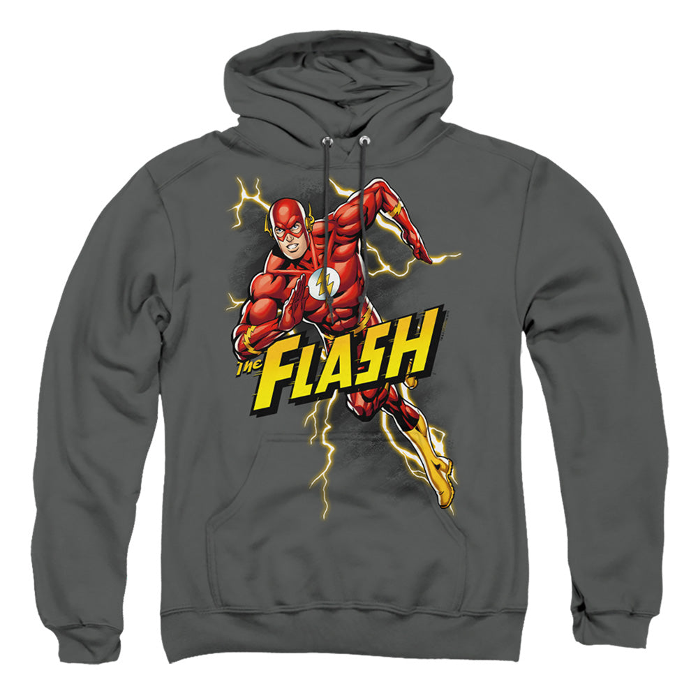 Justice League Of America Bolt Run Mens Hoodie Charcoal Officially Licensed